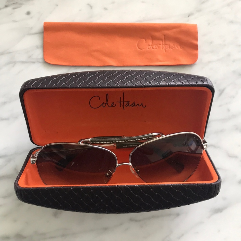 REDUCED New Authentic Cole Haan Aviator Sunglasses - Picture 2 of 8